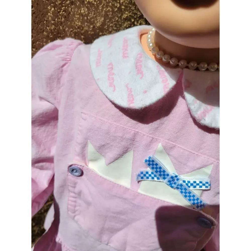 VTG Sweet Potato Pink Dress with Leggings 4T Kitten Cats Pocket